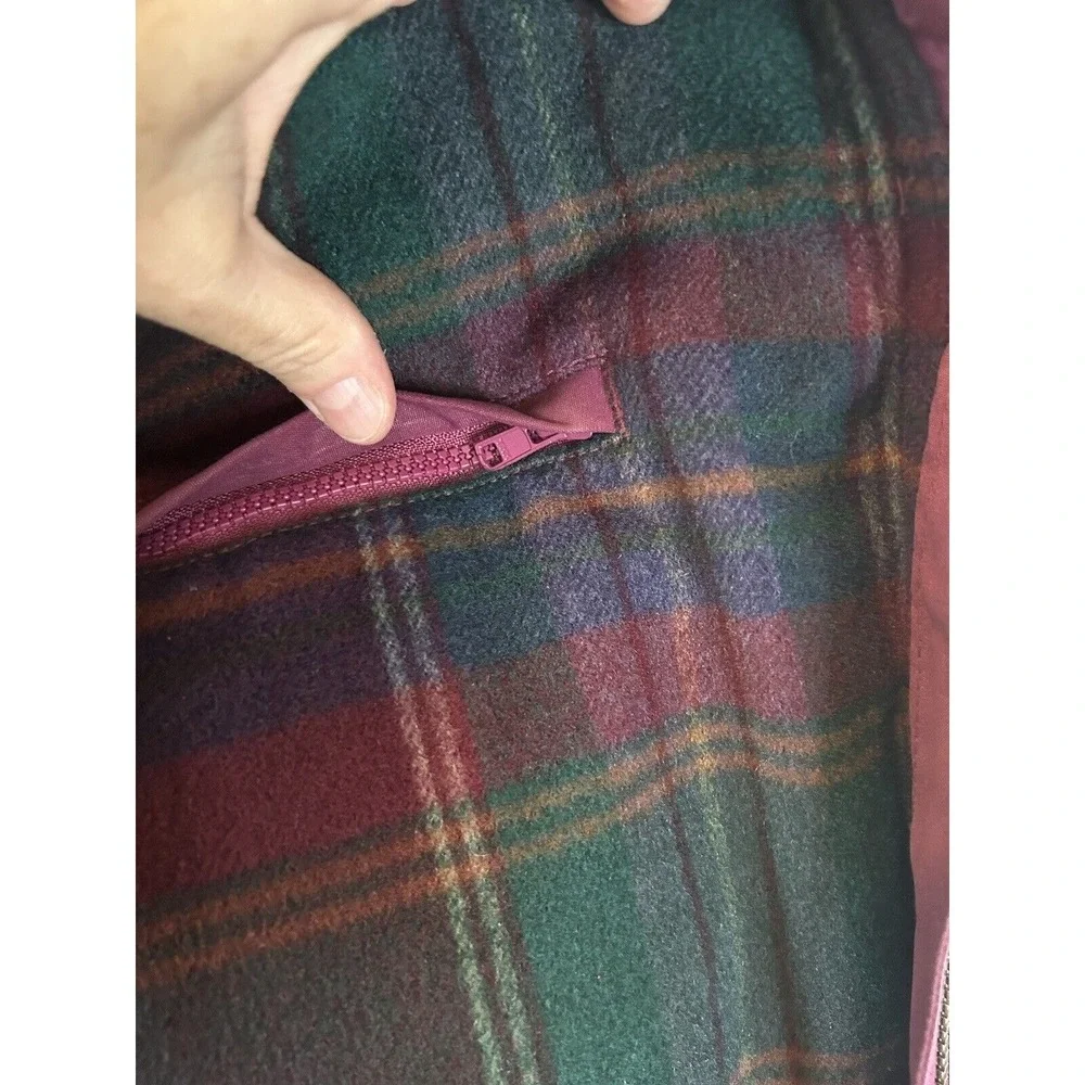 EDDIE BAUER WOMENS Purple Plum POLYESTER GORETEX ANORAK Plaid Lined JACKET SZ M
